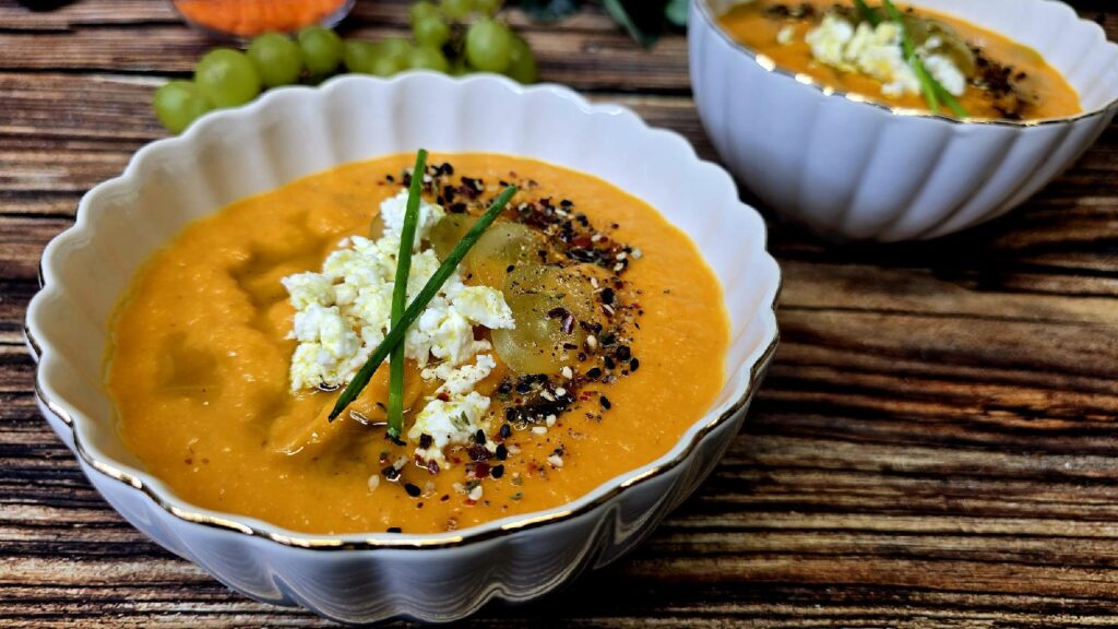 Crema de boniato y coliflor al horno