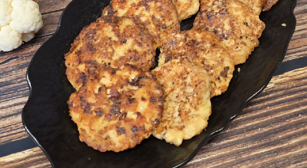 hamburguesas de poll y coliflor