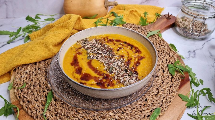 Crema de calabaza, manzana y curry